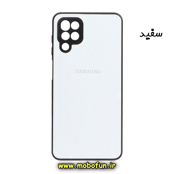 قاب گوشی Galaxy A12 - Galaxy M12 سامسونگ مدل PVD ضد خش پشت گلس شیشه ای محافظ لنز دار سفید کد 1204