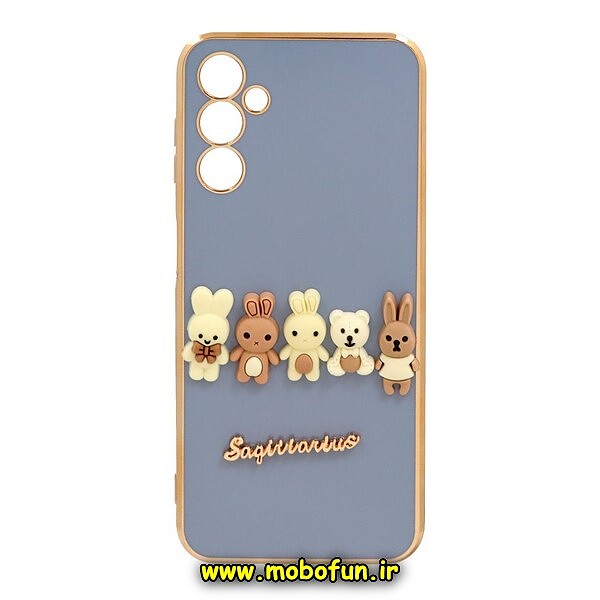 قاب گوشی Galaxy A14 4G - Galaxy A14 5G سامسونگ طرح ژله ای مای کیس گلد لاین دور طلایی عروسکی سه بعدی محافظ لنز دار فیلی کد 220