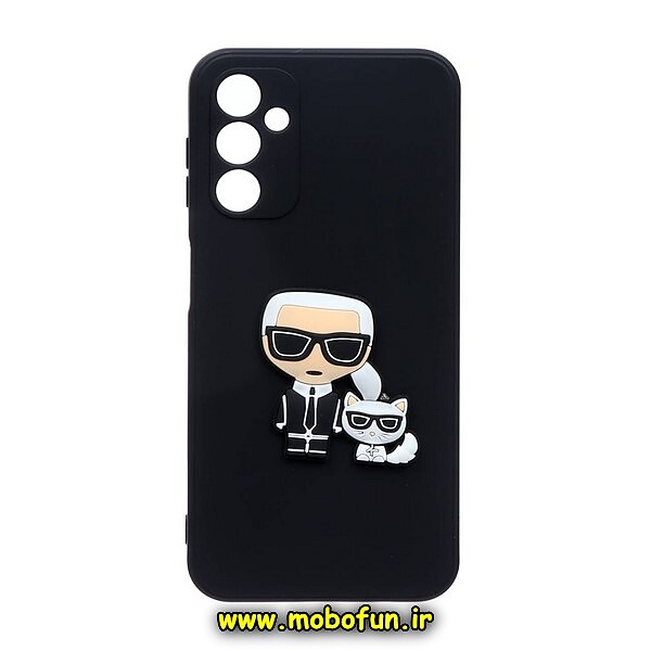 قاب گوشی Galaxy A14 4G - Galaxy A14 5G سامسونگ طرح سیلیکونی ژله ای سه بعدی برجسته عروسکی کارل KARL محافظ لنز دار مشکی کد 230