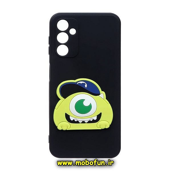 قاب گوشی Galaxy A14 4G - Galaxy A14 5G سامسونگ طرح سیلیکونی ژله ای سه بعدی برجسته عروسکی کارخانه هیولاها محافظ لنز دار مشکی کد 231