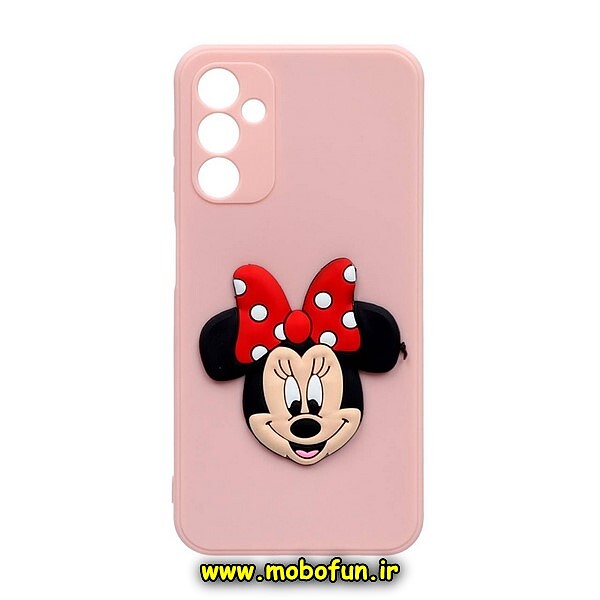 قاب گوشی Galaxy A14 4G - Galaxy A14 5G سامسونگ طرح سیلیکونی ژله ای سه بعدی برجسته عروسکی میکی موس مینی موس محافظ لنز دار گلبهی کد 237