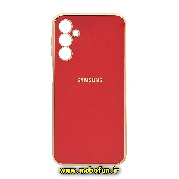 قاب گوشی Galaxy A14 4G - Galaxy A14 5G سامسونگ طرح ژله ای مای کیس گلد لاین دور طلایی محافظ لنز دار هلویی کد 244