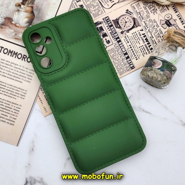 قاب گوشی Galaxy A24 4G سامسونگ سیلیکونی ژله ای پافر PC زیر بسته محافظ لنز دار سبز کد 63