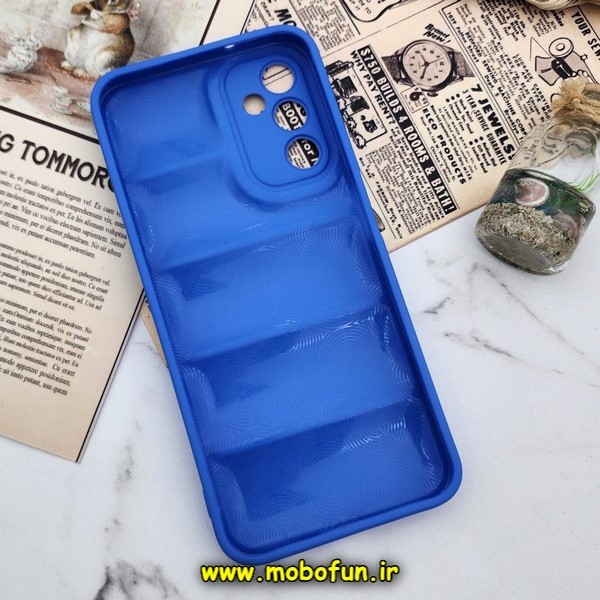 قاب گوشی Galaxy A24 4G سامسونگ سیلیکونی ژله ای پافر PC زیر بسته محافظ لنز دار آبی کاربنی کد 65