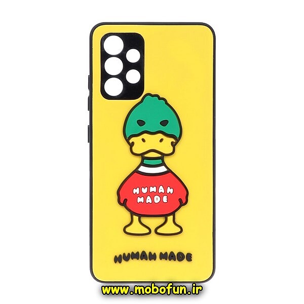 قاب گوشی Galaxy A32 4G سامسونگ طرح سیلیکونی هارد سه بعدی برجسته محافظ لنزدار اردک HUMAN MADE کد 863