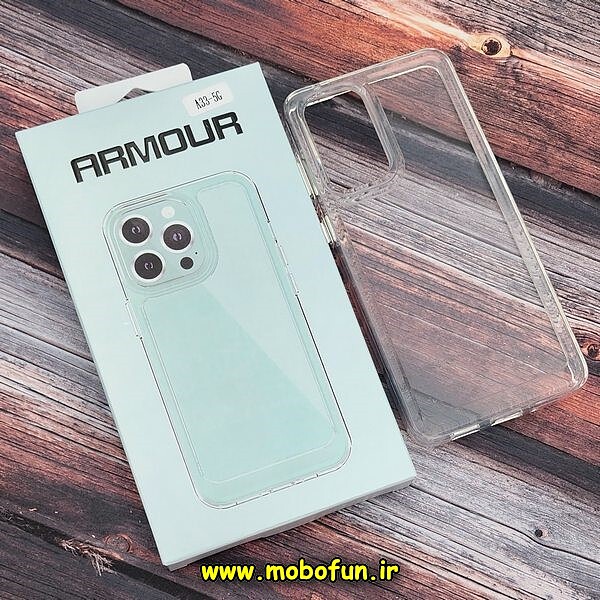 قاب گوشی Galaxy A33 5G سامسونگ اورجینال آرمور ARMOR طرح طلقی شیشه ای شفاف دکمه کرومی کد 473