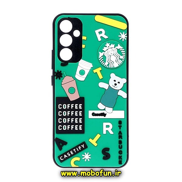 قاب گوشی Galaxy A34 5G سامسونگ طرح سیلیکونی هارد سه بعدی برجسته محافظ لنزدار استارباکس STARBUCKS کد 178