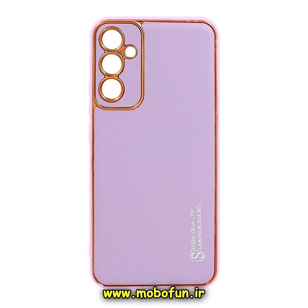 قاب گوشی Galaxy A34 5G سامسونگ طرح مای کیس چرمی گلد لاین دور طلایی محافظ لنز دار یاسی کد 186