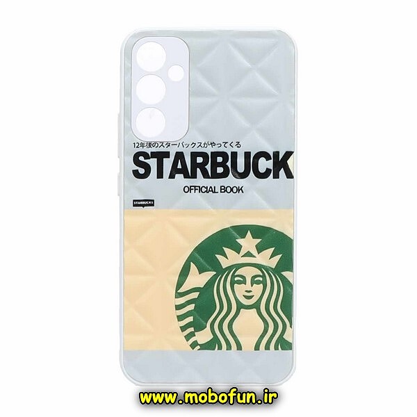 قاب گوشی Galaxy A34 5G سامسونگ طرح دار پافر لوزی محافظ لنز دار استارباکس STARBUCKS کد 194