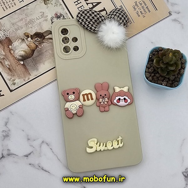 قاب گوشی Galaxy A51 سامسونگ طرح سیلیکونی ژله ای سه بعدی برجسته عروسکی محافظ لنز دار پام پام شیری کد 798