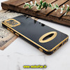 قاب گوشی Galaxy A51 سامسونگ طرح ژله ای دبل متال مای کیس مگ سیف Magsafe گلد لاین دور طلایی محافظ لنز دار شیشه ای مشکی کد 809
