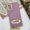 قاب گوشی Galaxy A51 سامسونگ طرح ژله ای دبل متال مای کیس مگ سیف Magsafe گلد لاین دور طلایی محافظ لنز دار شیشه ای بنفش کد 813
