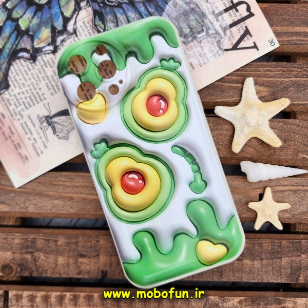 قاب گوشی iPhone 14 Pro Max آیفون طرح چاپ سه بعدی 3D پافر کارتونی محافظ لنز دار کد 210