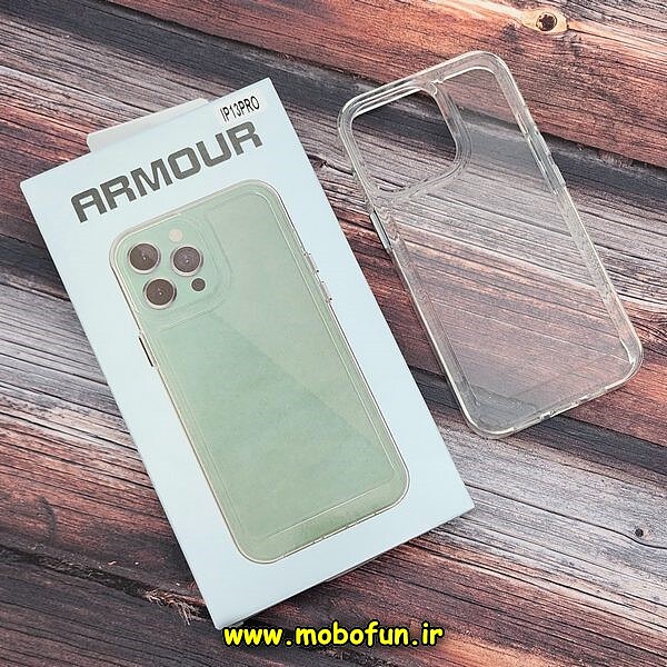 قاب گوشی iPhone 13 Pro آیفون اورجینال آرمور ARMOR طرح طلقی شیشه ای شفاف دکمه کرومی کد 382