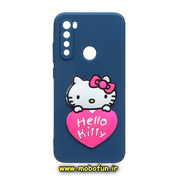 قاب گوشی Redmi Note 8 - Redmi Note 8 2021 شیائومی طرح سیلیکونی ژله ای سه بعدی برجسته کیتی KITTY محافظ لنز دار سرمه ای کد 817