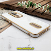 قاب گوشی Redmi Note 8 Pro شیائومی طرح ژله ای دبل متال مای کیس مگ سیف Magsafe گلد لاین دور طلایی محافظ لنز دار شیشه ای سفید کد 716