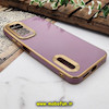 قاب گوشی Redmi Note 11 4G - Redmi Note 11S شیائومی طرح ژله ای دبل متال مای کیس مگ سیف Magsafe گلد لاین دور طلایی محافظ لنز دار شیشه ای بنفش کد 705