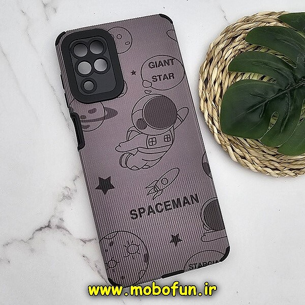 قاب گوشی Galaxy A12 - Galaxy M12 سامسونگ طرح کبریتی چرمی اورجینال Unique Case محافظ لنزدار کپسولی فضانورد SPACEMAN کد 1224