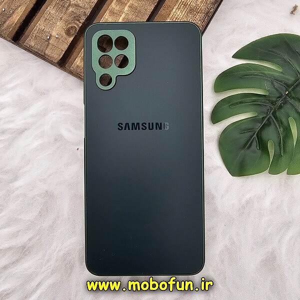 قاب گوشی Galaxy A12 - Galaxy M12 سامسونگ مدل PVD ضد خش پشت گلس شیشه ای محافظ لنز دار سبز تیره کد 1233