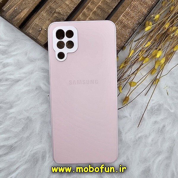 قاب گوشی Galaxy A12 - Galaxy M12 سامسونگ مدل PVD ضد خش پشت گلس شیشه ای محافظ لنز دار صورتی کد 1235