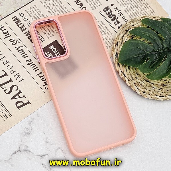 قاب گوشی Galaxy A14 4G - Galaxy A14 5G سامسونگ پشت مات متال کیس دور سیلیکونی گلبهی کد 258
