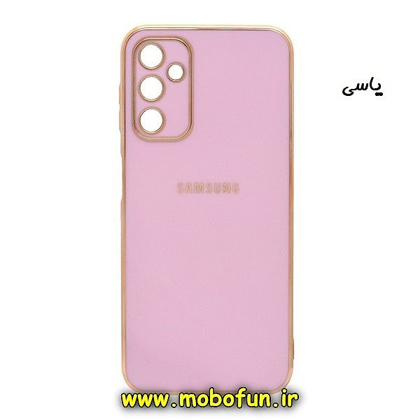 قاب گوشی Galaxy A14 4G - Galaxy A14 5G سامسونگ طرح ژله ای مای کیس گلد لاین دور طلایی محافظ لنز دار لوگودار یاسی کد 297