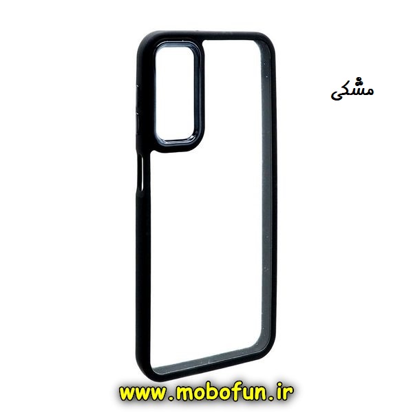 قاب گوشی Galaxy A24 4G سامسونگ اورجینال متال کیس Metal طرح پشت طلق شفاف دور سیلیکونی مشکی کد E39-171309
