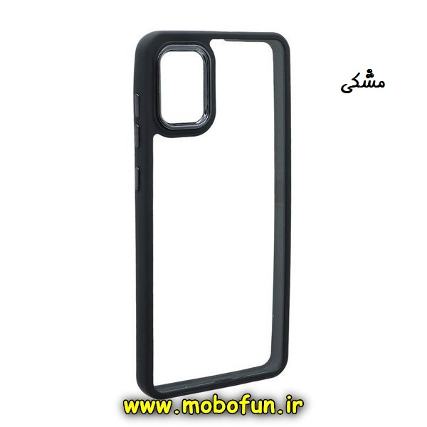 قاب گوشی Galaxy A31 سامسونگ اورجینال متال کیس Metal طرح پشت طلق شفاف دور سیلیکونی مشکی کد 565