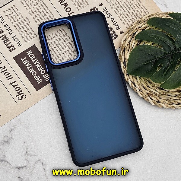 قاب گوشی Galaxy A32 4G سامسونگ پشت مات متال کیس دور سیلیکونی سرمه ای کد 907