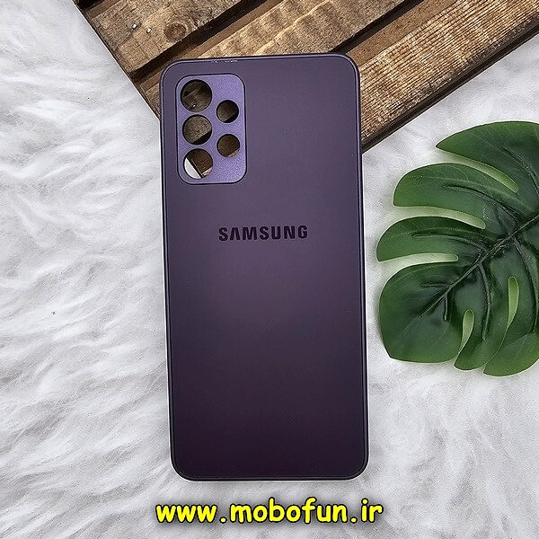 قاب گوشی Galaxy A32 4G سامسونگ مدل PVD ضد خش پشت گلس شیشه ای محافظ لنز دار بنفش کد 913