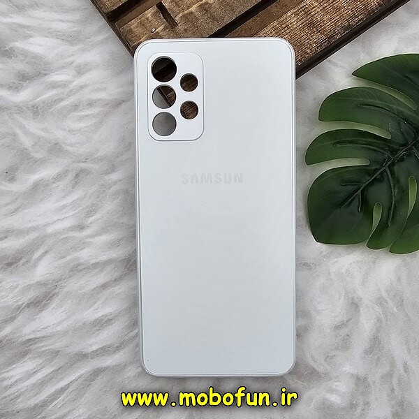 قاب گوشی Galaxy A32 4G سامسونگ مدل PVD ضد خش پشت گلس شیشه ای محافظ لنز دار سفید کد 916