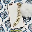 قاب گوشی iPhone 6 - iPhone 6S آیفون طرح مای کیس گلد لاین لاکچری دستبندی کارتیر نگینی پام پام محافظ لنز دار سفید کد 515