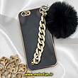 قاب گوشی iPhone 6 - iPhone 6S آیفون طرح مای کیس گلد لاین لاکچری دستبندی کارتیر نگینی پام پام محافظ لنز دار مشکی کد 516
