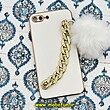 قاب گوشی iPhone 7 Plus - iPhone 8 Plus آیفون طرح مای کیس گلد لاین لاکچری دستبندی کارتیر نگینی پام پام محافظ لنز دار سفید کد 444
