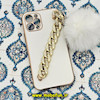 قاب گوشی iPhone 12 Pro آیفون طرح مای کیس گلد لاین لاکچری دستبندی کارتیر نگینی پام پام محافظ لنز دار سفید کد 800
