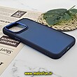 قاب گوشی iPhone 13 Pro آیفون پشت مات متال کیس دور سیلیکونی سرمه ای کد 383