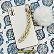 قاب گوشی iPhone X - iPhone XS آیفون طرح مای کیس گلد لاین لاکچری دستبندی کارتیر نگینی پام پام محافظ لنز دار سفید کد 519