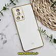 قاب گوشی Xiaomi 13 Lite شیائومی طرح ژله ای مای کیس گلد لاین دور طلایی محافظ لنز دار سفید کد 5