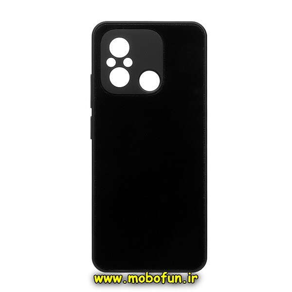 قاب گوشی Redmi 12C - Poco C55 - Redmi 11A شیائومی مدل PVD ضد خش پشت گلس شیشه ای محافظ لنز دار مشکی کد 107