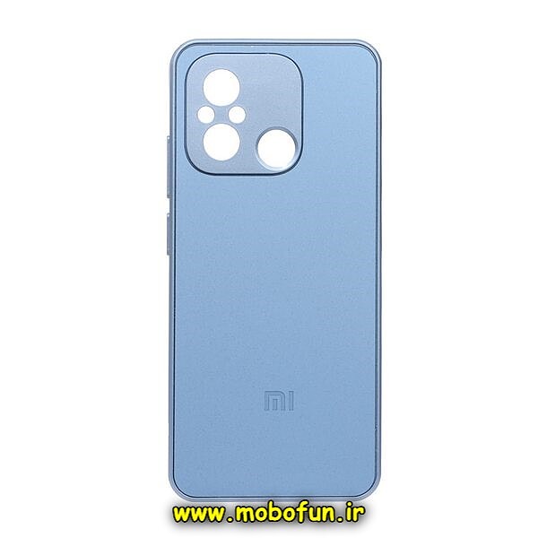 قاب گوشی Redmi 12C - Poco C55 - Redmi 11A شیائومی مدل PVD ضد خش پشت گلس شیشه ای محافظ لنز دار آبی کد 109