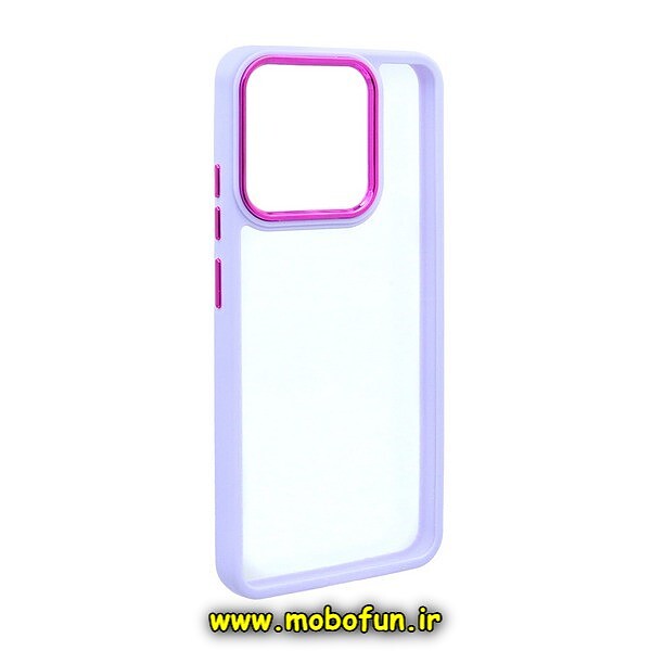 قاب گوشی Redmi 12C - Poco C55 - Redmi 11A شیائومی اورجینال متال کیس Metal طرح پشت طلق شفاف دور سیلیکونی یاسی کد 121