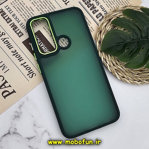 قاب گوشی Redmi Note 8 - Redmi Note 8 2021 شیائومی پشت مات متال کیس دور سیلیکونی سبز تیره کد 841