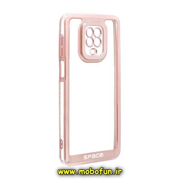 قاب گوشی Redmi Note 9S - Redmi Note 9 Pro شیائومی طرح الکتروپلیتینگ ژله ای شفاف اورجینال اسپیس SPACE محافظ لنز دار رزگلد کد 904
