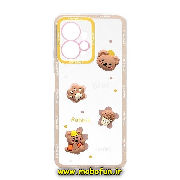 قاب گوشی Redmi Note 12 4G شیائومی طرح عروسکی سه بعدی شفاف TPU محافظ لنز دار کد 87