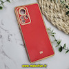 قاب گوشی Xiaomi 12 Pro شیائومی طرح ژله ای مای کیس گلد لاین دور طلایی محافظ لنز دار قرمز کد 35