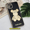 قاب گوشی Galaxy A03 2022 سامسونگ طرح ژله ای مای کیس خرس طلایی تدی برجسته POWER BEAR محافظ لنز دار پاپ سوکت دار مشکی کد 115