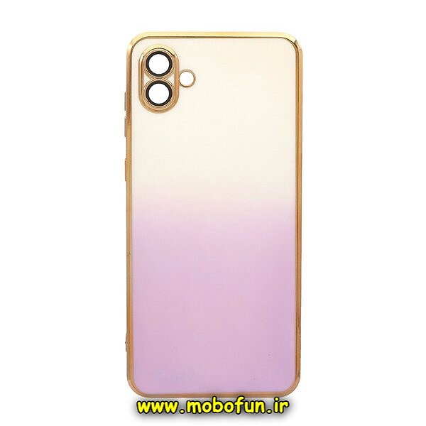 قاب گوشی Galaxy A04 - Galaxy M13 5G سامسونگ طرح ژله ای مای کیس گلد لاین دور طلایی محافظ لنز دار شیشه ای دو رنگ کد 203