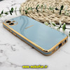 قاب گوشی Galaxy A04E سامسونگ طرح ژله ای مای کیس گلد لاین دور طلایی محافظ لنز دار آبی روشن کد 81