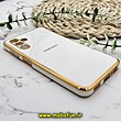قاب گوشی Galaxy A04S سامسونگ طرح ژله ای مای کیس گلد لاین دور طلایی محافظ لنز دار سفید کد 219