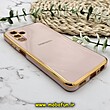 قاب گوشی Galaxy A04S سامسونگ طرح ژله ای مای کیس گلد لاین دور طلایی محافظ لنز دار گلبهی کد 222